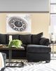 Signature Design by Ashley® Darcy Black Chaise Sofa-4
