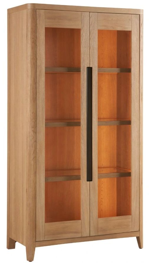 Universal Explore Home™ New Modern Zella Natural Oak Display Cabinet-0