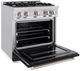 ZLINE Classic Series 30" Stainless Steel Pro Style Dual Fuel Range with Black Matte Door-3