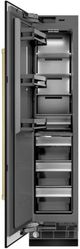 ZLINE Autograph Edition 18 in. 8.6 Cu. Ft. Left Hinge Column Freezer in Black Stainless Steel with Graphite Gray Interior and Champagne Bronze Accents-1