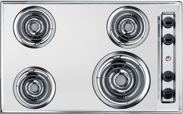 Summit® 30" Chrome Electric Cooktop-0