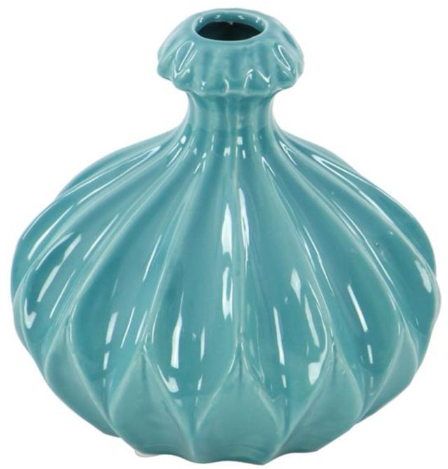 Deco Marche 3-Piece Blue 6" Ceramic Vase with Varying Patterns Set-1
