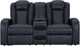 Signature Design by Ashley® Fyne-Dyme Sapphire Power Reclining Loveseat with Adjustable Headrest-1