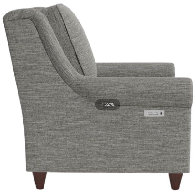Bassett® Furniture Customizable Magnificent Motion Fabric Roll Arm Power Wall Recliner-2