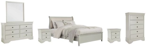 Signature Design by Ashley® Jorstad 6-Piece Gray Queen Sleigh Bed Set-0