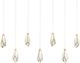 Currey & Company Glace Antique Brass/White Rectangular Multi-Drop Pendant Lighting-0