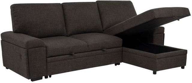 Coaster® Demko 2-Piece Brown Right-Arm Facing Sleeper Sectional Sofa with Speaker and Storage Chaise-3