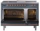 Ilve® Nostalgie II Series 48" Blue Grey Pro Style Dual Fuel Range-4