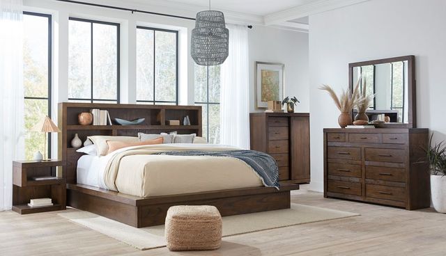 aspenhome® Modern Loft Brownstone King Low Profile Platform Bed-1