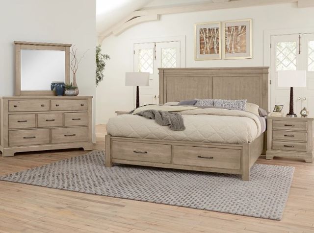 Artisan & Post by Vaughan-Bassett Cool Rustic Clear Maple Queen Storage Panel Bed-1