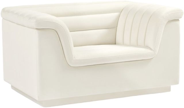 Meridian Furniture Cascade Cream Velvet Fabric Chair-0