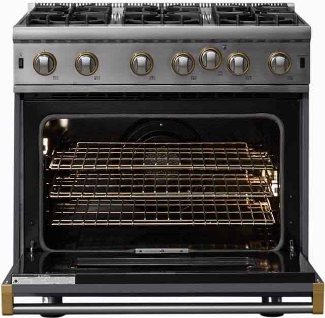 Viking® 5 Series 36" Cast Black Liquid Propane Pro Style Gas Range-1