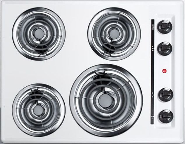 Summit® 24" White Electric Cooktop-0