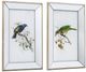 A & B Home 2-Piece Blue/Green Mirrored Frame Bird Wall Art Print Set-0