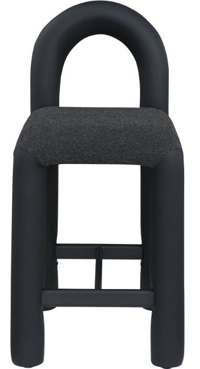 Meridian Furniture Amari Black Boucle/Vegan Leather Upholstered Counter Stool-1