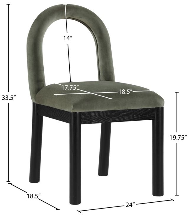 Meridian Furniture Conrad Green/Black Upholstered Dining Chair-2