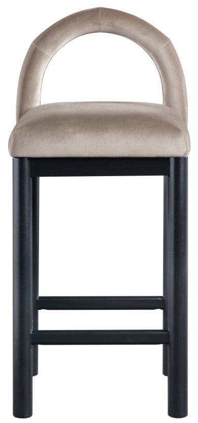 Meridian Furniture Conrad Black/Taupe Upholstered Counter Stool-1