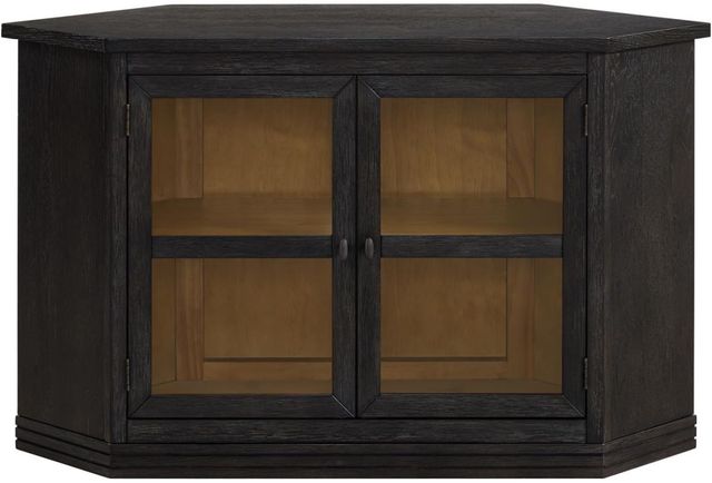 Martin Svensson Black Glass Door Corner TV Stand-1