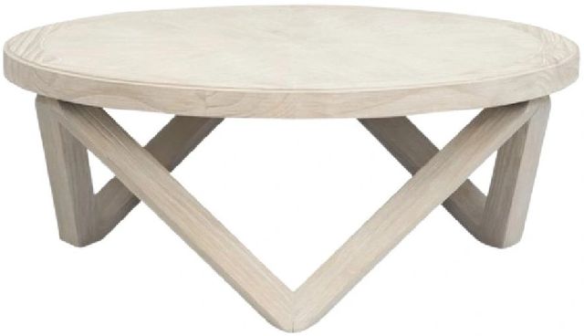 Magnussen Home® Bostwick Coconut Cream Round Cocktail Table-3