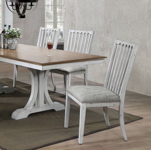 Winners Only® Highland Antique White/Light Brown Dining Side Chair-3