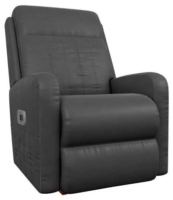 La-Z-Boy® Finley Onyx Leather Power Rocking Recliner with Headrest-0