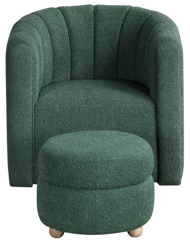 Homelegance® Delaney 2-Piece Green Swivel Accent Chair with Ottoman Set-2