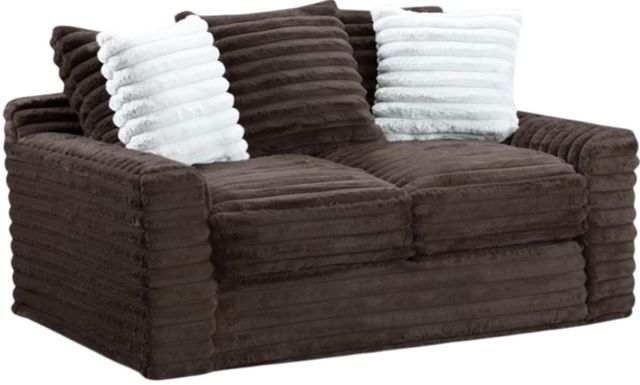 American Wholesale Furniture Jenna Chocolate Loveseat-0