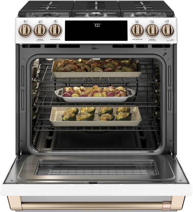 Café™ 30" Matte White Slide In Gas Range-4
