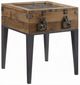 ACME Furniture Kolin Glass Top/Rustic Oak Accent Table with Matte Gray Base-0