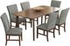 Elements International Santa Barbara 7-Piece Dark Gray/Walnut Rectangular Dining Set-0