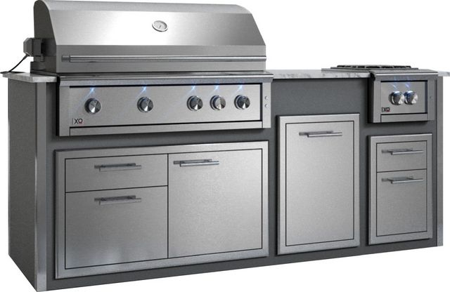 XO Designer 99" Gray Outdoor Kitchen Island 