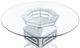 ACME Furniture Noralie Glass Top Round Dining Table with Geometric Mirrored Base-3