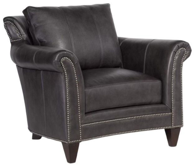 Bradington-Young Richardson Charcoal 8-Way Hand Tie Stationary Chair-0