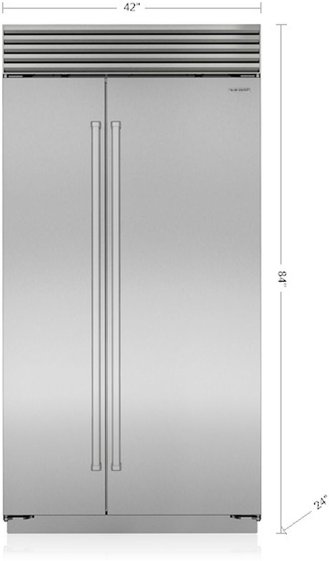 Sub-Zero® Classic 42" 24.5 Cu. Ft. Stainless Steel Smart Side-by-Side Refrigerator with Ice Maker and Water Dispenser-1