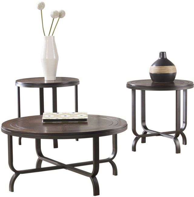 Signature Design by Ashley® Ferlin 3-Piece Dark Brown Occasional Table Set-0