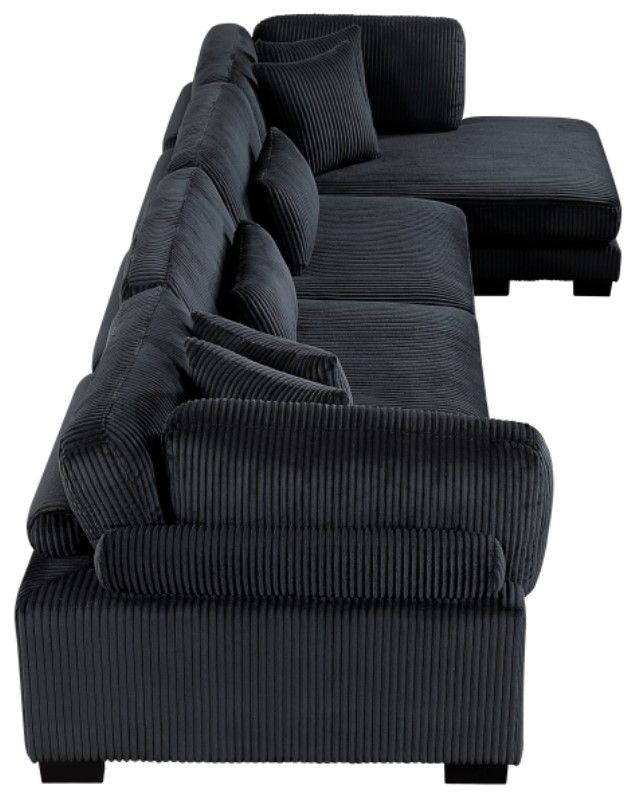 Homelegance® Traverse 4-Piece Black Modular Sectional with Reversible Chaise-3