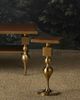 Currey & Company Maeve Walnut Accent Table with Brushed Brass Base-4