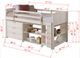 Donco Kids Louver White Twin Low Loft Bed with Storage-2