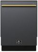 FORNO® Romano Espresso 24" Black and Antique Brass Top Control Built In Dishwasher -0