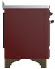 Ilve® Majestic III 48" Burgundy Pro Style Induction Range with Solid Door and Burnished Trim-3