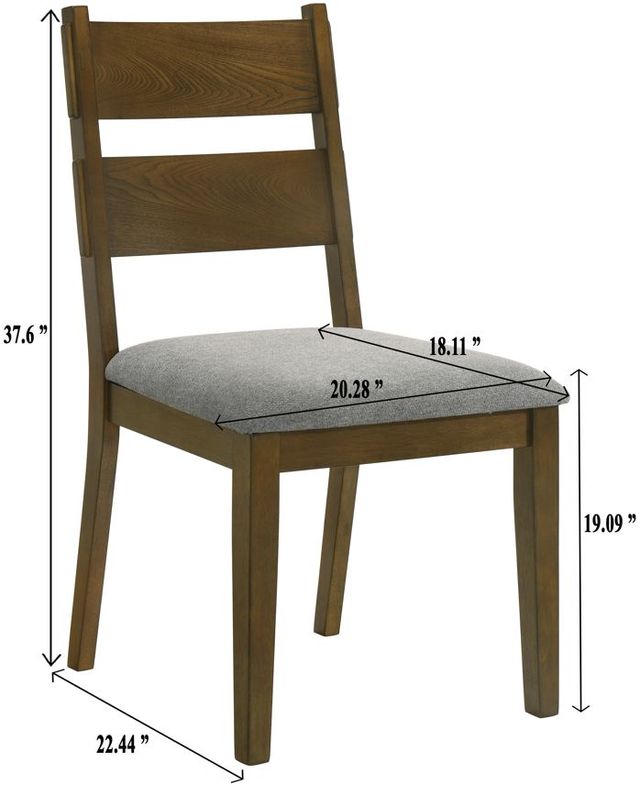 Crown Mark Everly Brown/Gray Upholstered Dining Chair-2