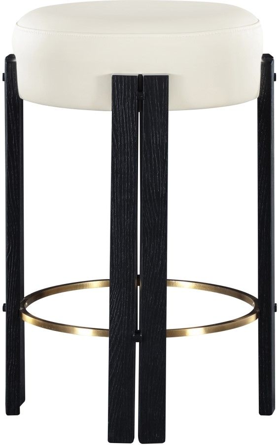 Meridian Furniture Harrison Cream/Black Counter Stool-1