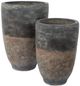 Uttermost® Emberwash 2-Piece Deep Charcoal/Weathered Patina Planters-0