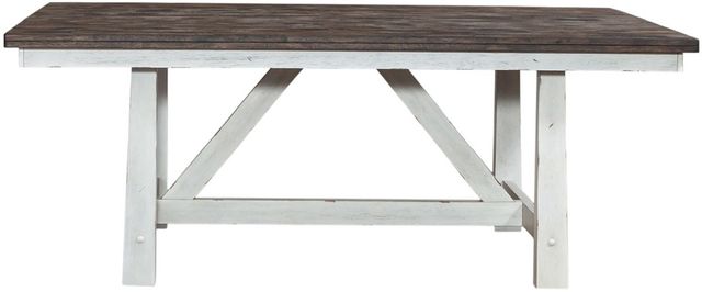 Liberty Furniture Farmhouse 7-Piece Brown/White Trestle Table Set-2