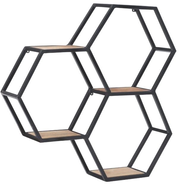 Powell® Willa Black Wall Shelves-0