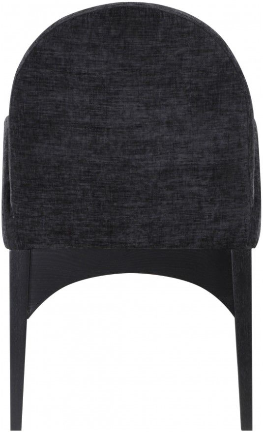 Meridian Furniture Waldorf Black Chenille Upholstered Dining Arm Chair-3