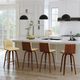 Armen Living Vienna 4-Piece Cream/Walnut Swivel Counter Stool Set-1