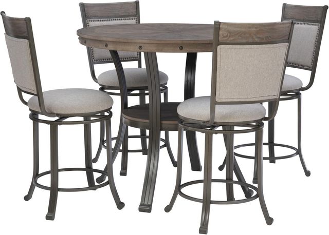 Powell® Franklin 5-Piece Pewter Height Dining Set-0