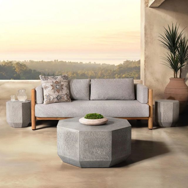 Classic Home Morse Dark Gray Concrete Outdoor Coffee Table-1