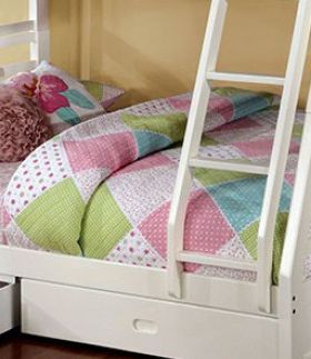 Furniture of America® California III White Twin/Full Bunk Bed-1